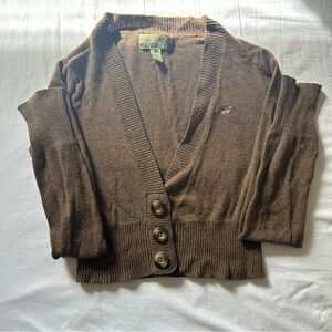 Hollister Brown Cropped Cardigan